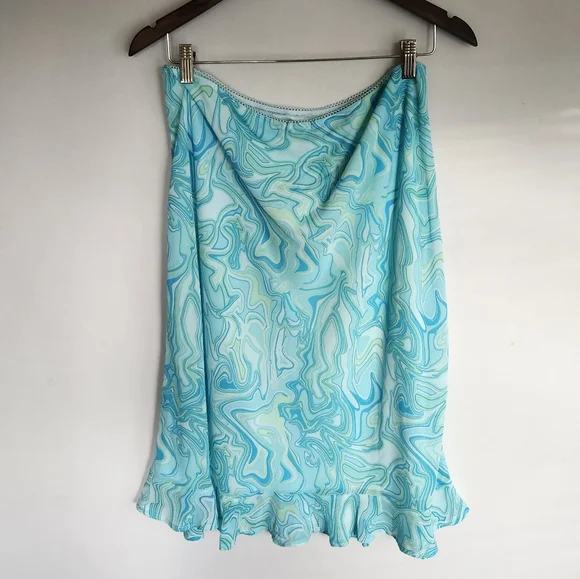 Wild Fable Blue Marble Print Slip Skirt size L - Picture 1 of 5